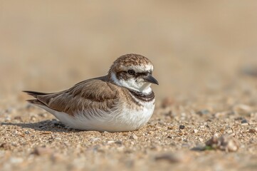 Adorable Tiny Pratincole Glareola Lactea Perched on Sandy Ground in Natural Habitat