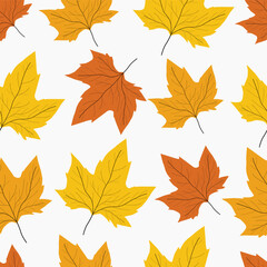 Autumn Leaves Seamless Vector Pattern