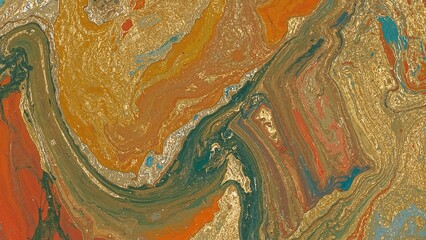 Dynamic oil paint textures over a vibrant backdrop