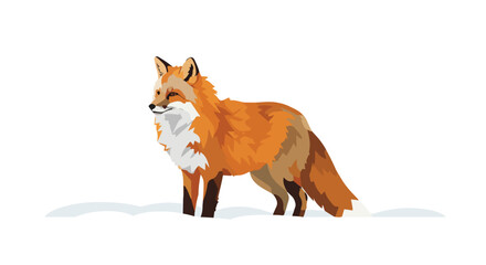 Obraz premium Fox Standing In Snow