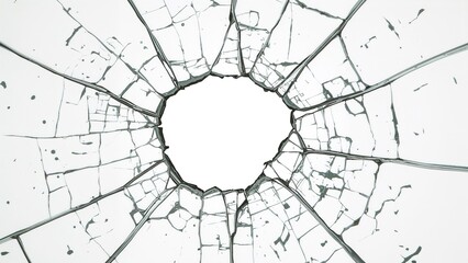 Isolated Broken Glass Shards With