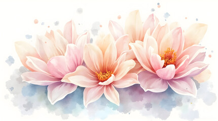Fototapeta premium Watercolor Flower Arrangement of Pink Petals