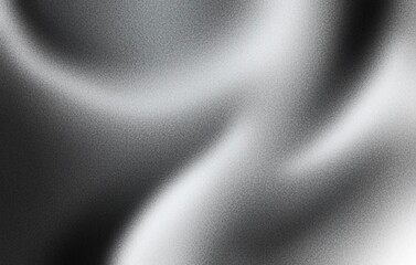 Grey black white glowing abstract gradient shape on black grainy background minimal header cover poster design copy space