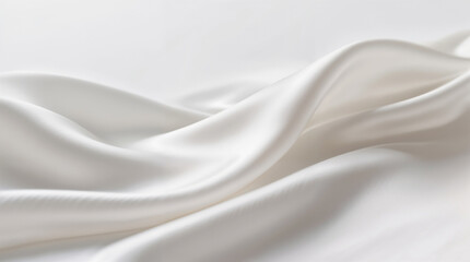 Obraz premium Elegant White Satin Fabric Smooth and Flowing Soft Texture