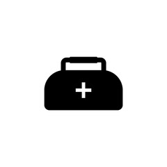 Medical Bag Black Icon. Vector illustration