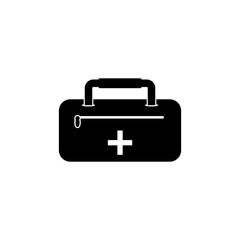 Medical Bag Black Icon. Vector illustration