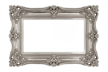 Retro silver border with clipping path for inner and outer areas