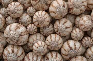 Medium-sized marine snails with tightly coiled, cone-shaped shells and an operculum, belonging to the family Turritellidae.