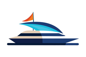 Stylized sailboat illustration featuring a modern design and vibrant color palette