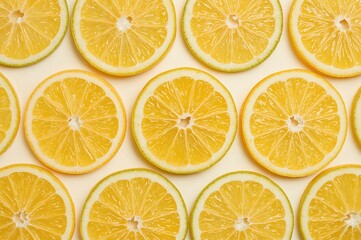 Obraz premium Lemon Wedges Displayed Against a White Backdrop