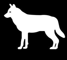 Wolf icon.Black wolf logo icon design. Wild animal head silhouette symbol. Canine predator sign. Vector illustration. simple shapes, vector graphic isolated on transparent background.