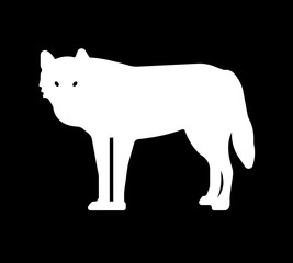 Wolf icon.Black wolf logo icon design. Wild animal head silhouette symbol. Canine predator sign. Vector illustration. simple shapes, vector graphic isolated on transparent background.