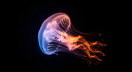 jellyfish on black background