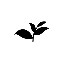 leaf icon in flat style, on white background.