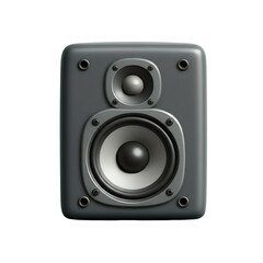 Fototapeta premium Gray Studio Monitor Speaker with Silver Trim on Transparent Background for Music Production and Audio Engineering