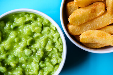 Chunky Fried Chips and Mushy Peas