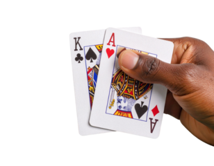 Hand Holding Joker Cards, Side Angle, isolated transparent background png