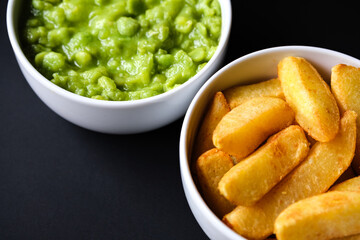 Chunky Fried Chips and Mushy Peas
