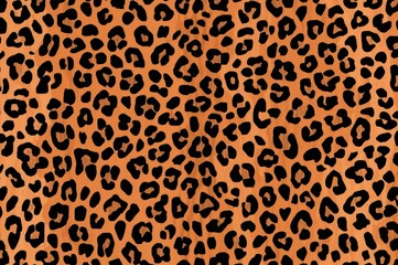 Continuous pattern of tiger, leopard, and jaguar fur. Repeating wild animal skin design in black and orange.