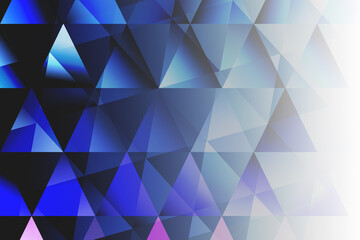 Obraz premium immagine digitale con forme geometriche triangolari allineate, con sfumature di colore blu ed azzurro e rosa
