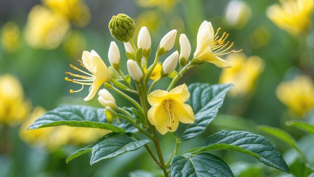 Vivid yellow blossom of Turnera diffusa showcasing its beauty