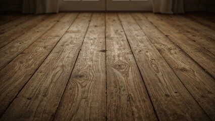 Naklejka premium Aged wooden flooring as backdrop