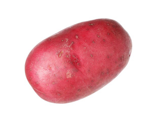One whole red potato isolated on white