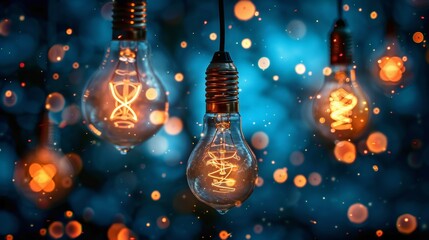 Illuminating creativity  a display of light bulbs inspiring bright ideas with generative ai