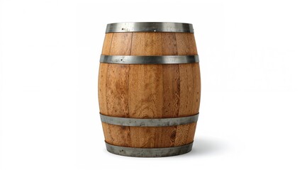 Single wooden keg displayed against a white surface