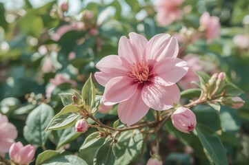 Fototapeta premium Abstract floral design with soft pink hues