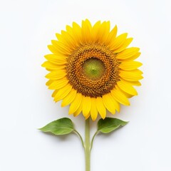 Fototapeta premium Flower bouquet – sunflower in full bloom against clean white backdrop, symbolizing joy and growth isolated on white background
