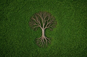 A tree rooted firmly in the ground thriving amidst vibrant greenery. The environment is undergoing a significant union. Ideas for CSR in eco-friendly tech, sustainable technology, and moral