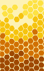 Orange yellow hexagonal honeycomb motif