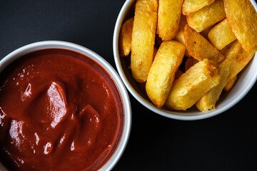  Chunky Chips With Tomato Ketchup Sauce