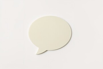 Speech bubble style sticky note in white on a plain background with empty space