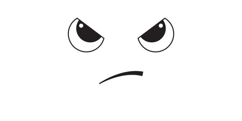 Simple Angry Cartoon Face with Wide Eyes.