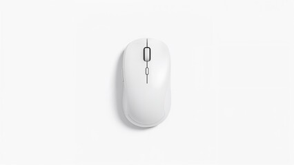 Cordless white optical mouse displayed on a clear background