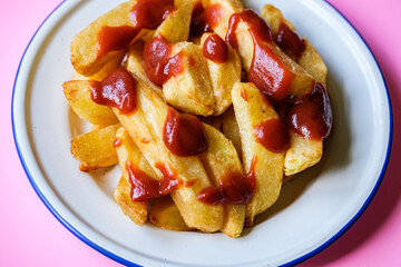  Chunky Chips With Tomato Ketchup Sauce
