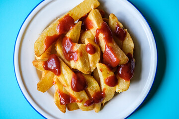  Chunky Chips With Tomato Ketchup Sauce