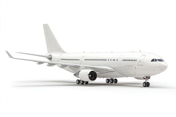 Obraz premium White passenger jet on white background