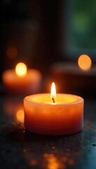 Softly Glowing Candlelight Warm and Inviting Ambiance for Relaxation, Spa, and Romantic Themes