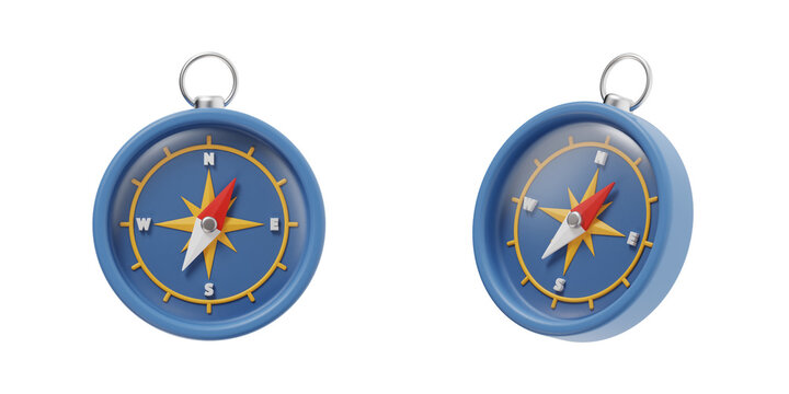 3D Navigation Compass Icon