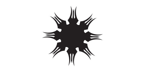 Abstract Black Tribal Sunburst Graphic Design Element.