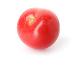 One ripe red tomato isolated on white