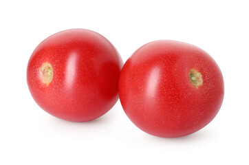Two ripe red tomatoes isolated on white
