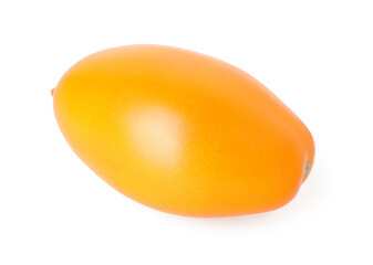 One ripe yellow tomato isolated on white