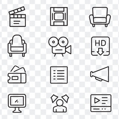 Cinematic and Movie and  Film Industry Icon Set