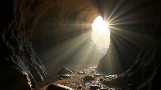 Sun Light inside Mysterious Cave