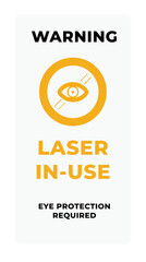 Fototapeta premium A warning sign indicating the use of a laser, emphasizing the need for eye protection.