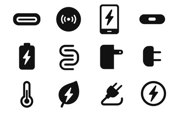 Symbol port charger foldable cable battery icons icon smart vector mark indicator